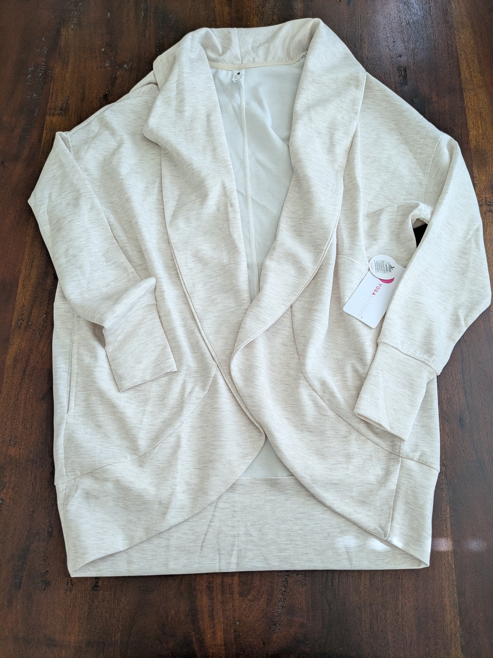 NWT Cozy Open-Front Shawl Collar Sweater - Cream
